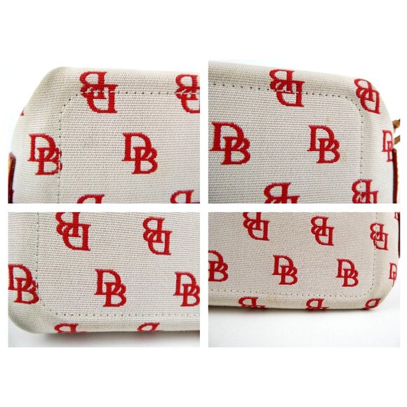 Dooney & Bourke Chalk Red Canvas & Leather Small Tote - Picture 10 of 15